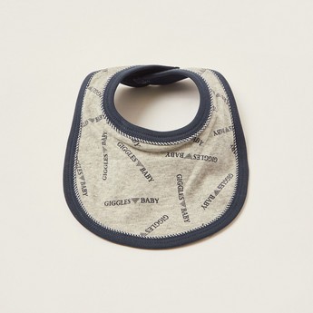 Giggles All-Over Printed Bib with Press Button Closure