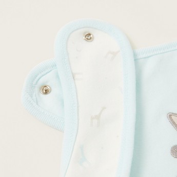 Juniors Giraffe Embroidered Detail Bib with Press Button Closure