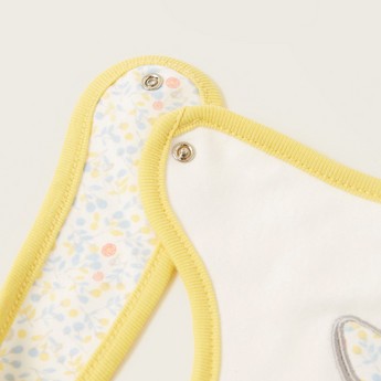 Juniors Rabbit Applique Bib with Snap Button Closure