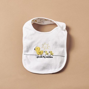 Juniors Embroidered Detail Bib with Press Button Closure