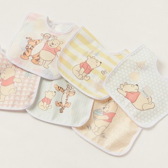 Disney Winnie the Pooh Print Bib with Snap Button Closure - Set of 6