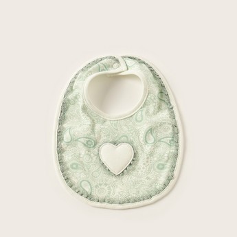 Giggles Paisley Print Bib with Press Button Closure