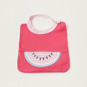 Juniors Melon Printed Bib with Snap Button Closure