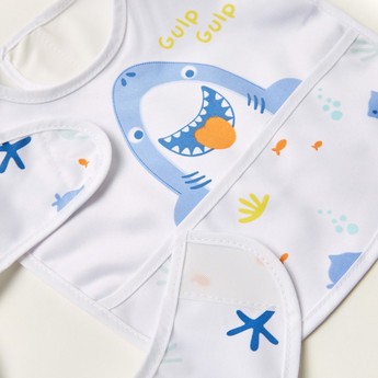 Juniors Printed Bib with Press Button Closure - Set of 2