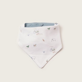 Juniors All-Over Printed Bib with Press Button Closure