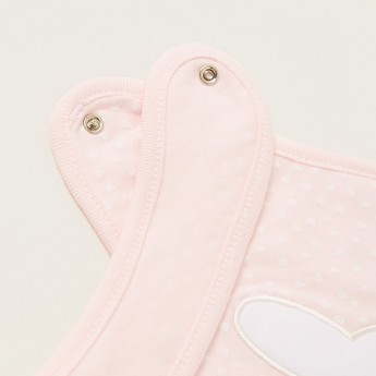 Juniors Bunny Embroidered Bib with Press Button Closure