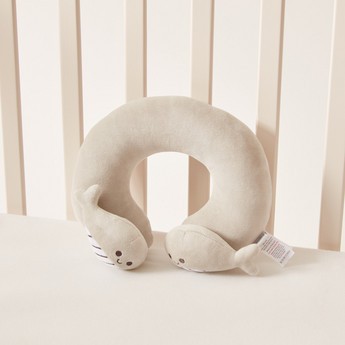 Juniors Solid Neck Pillow with Plush Whale Accent