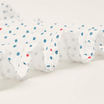 Juniors All-Over Polka Dot Print Receiving Blanket with Bow Detail