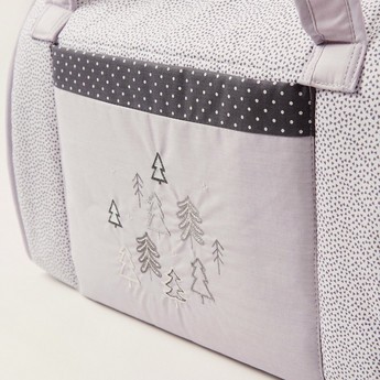 Cambrass Forest Embroidered Bag with Twin Handles and Zip Closure