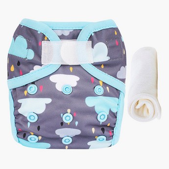 Little Story New Born Cloud Print Reusable Diaper with Insert