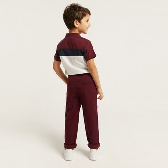 Juniors Solid Pants with Button Closure and Pockets