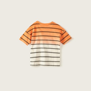 Juniors Striped T-shirt with Short Sleeves