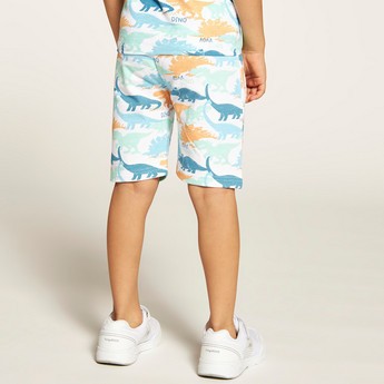 Juniors Printed Shorts with Drawstring Closure