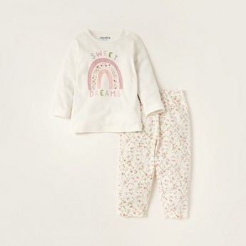 Juniors Printed T-shirt and Full Length Pyjama - Set of 3