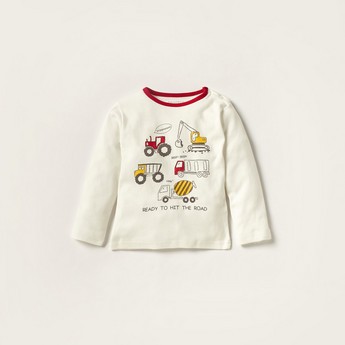 Juniors Printed Long Sleeve T-shirt and Pyjama Set