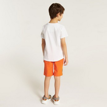 XYZ Printed Crew Neck T-shirt and Shorts Set