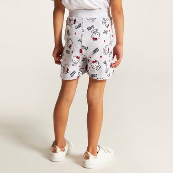 Sanrio Hello Kitty Print Shorts with Elasticised Waistband and Pockets