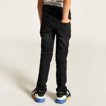 Juniors Solid Jeans with Button Closure and Pockets