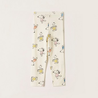 Peanuts Printed Leggings with Elasticised Waistband