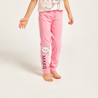 Disney Marie Print Round Neck T-shirt and Pyjama Set