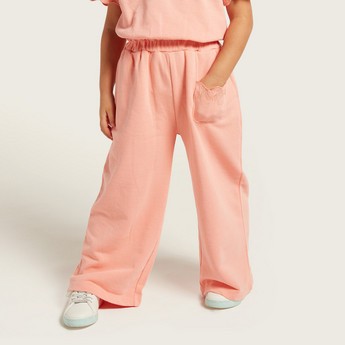 Juniors Solid Top and Full-Length Pants Set