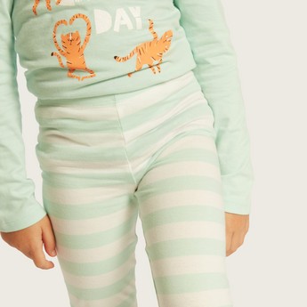 Juniors Striped Leggings with Elasticated Waistband