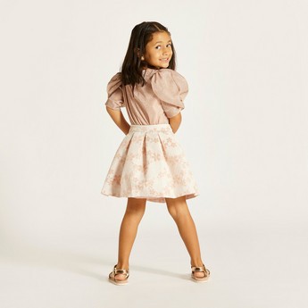 Juniors Textured Skirt with Elasticated Waistband