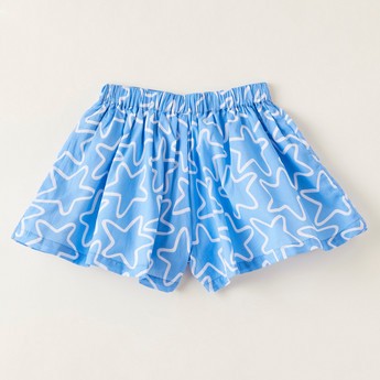 Juniors All-Over Star Print Shorts with Elasticised Waistband