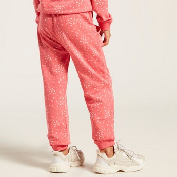 Juniors All-Over Printed Knit Pants with Drawstring Closure