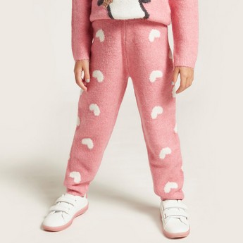 Juniors Printed Sweater and Jog Pants Set