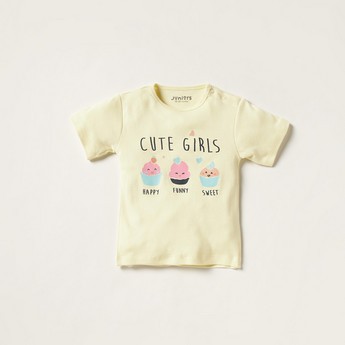 Juniors Printed Short Sleeve T-shirt and Pyjama Set