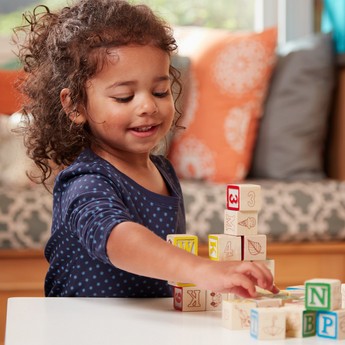 Melissa & Doug Wooden ABC-123 Blocks