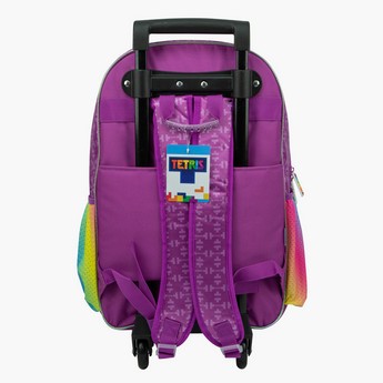 Tetris Print Trolley Backpack - 18 inches