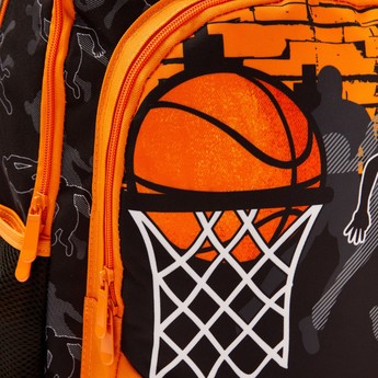 Juniors Basketball Print Trolley Backpack with Lunch Bag and Pencil Pouch - 18 inches