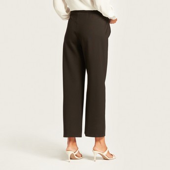 Love Mum Solid Maternity Pants with Elasticated Waistband