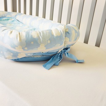 Fancy Fluff Cloud Print Organic Bed in Bed - 27x66 cms