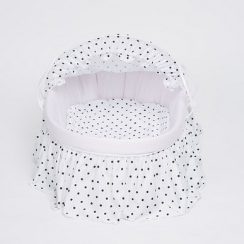 Cambrass Polka Dots Print Moses Basket with Hood - 47x84 cms