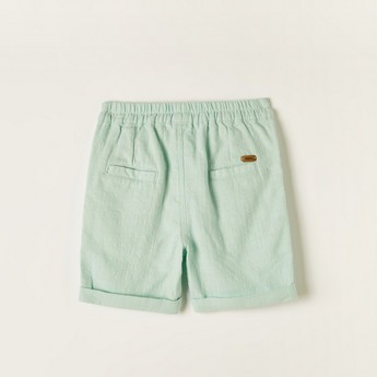 Giggles Solid Shorts with Elasticated Waistband and Pockets