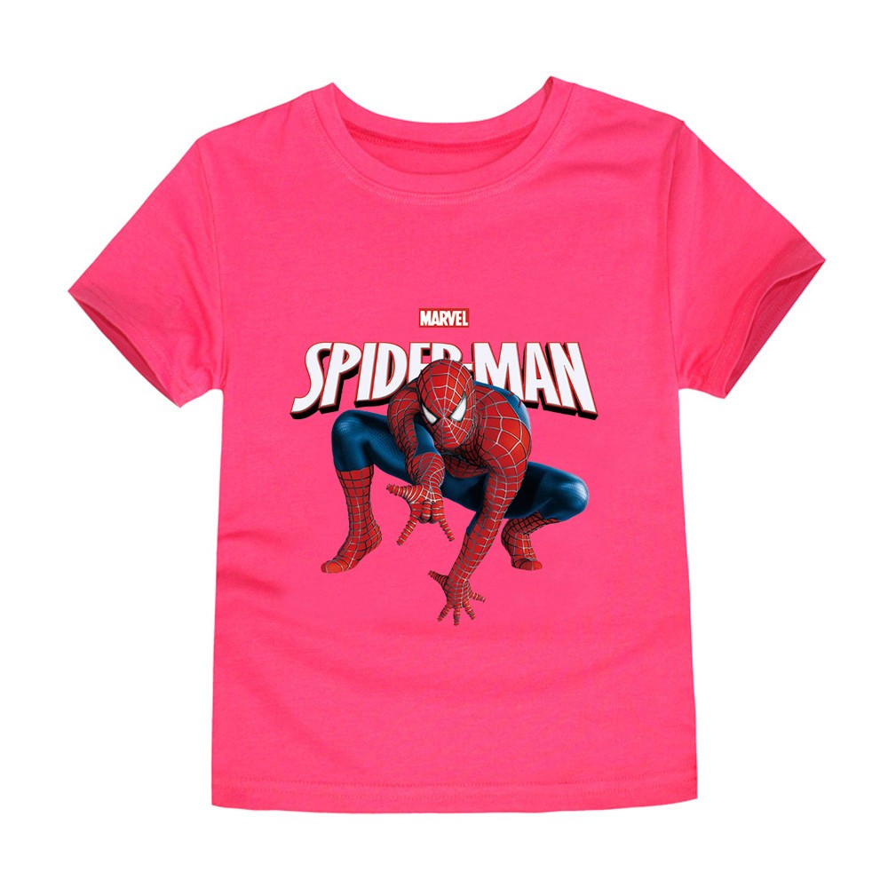 Pure cotton cartoon Disney Spiderman print boy T-shirt cotton short-sleeved children's clothing summer kids boy girl T-shirt