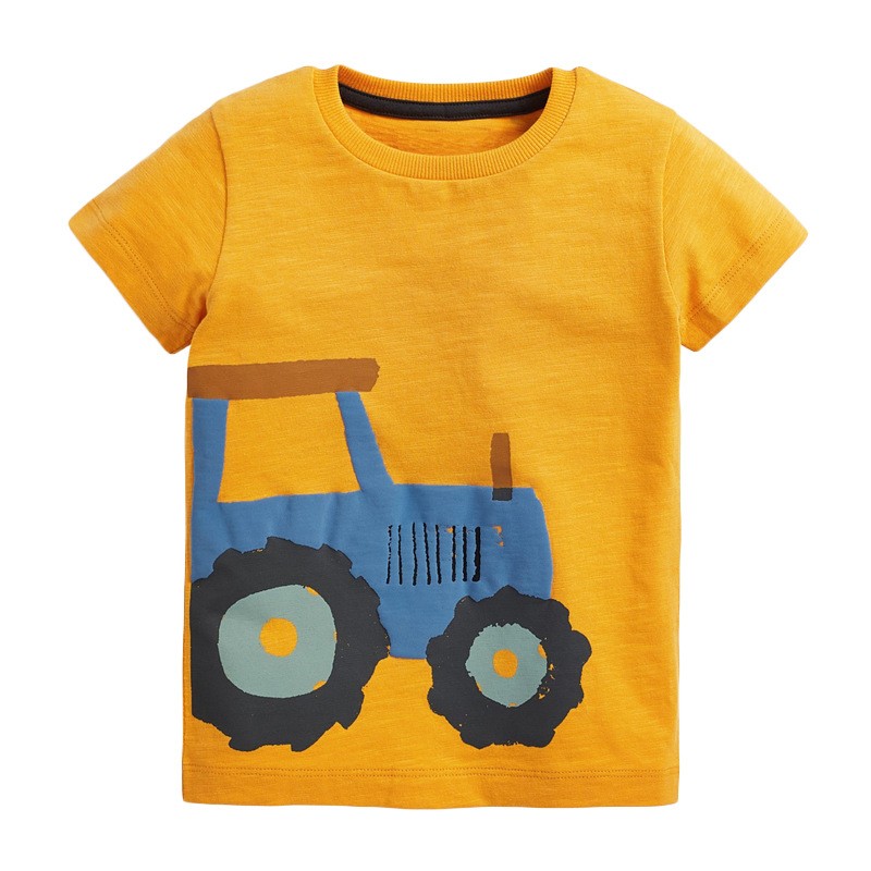 Little maven 2022 summer clothes baby boys children excavator T-shirt cotton lovely comfort and soft for kids 2-7 years old