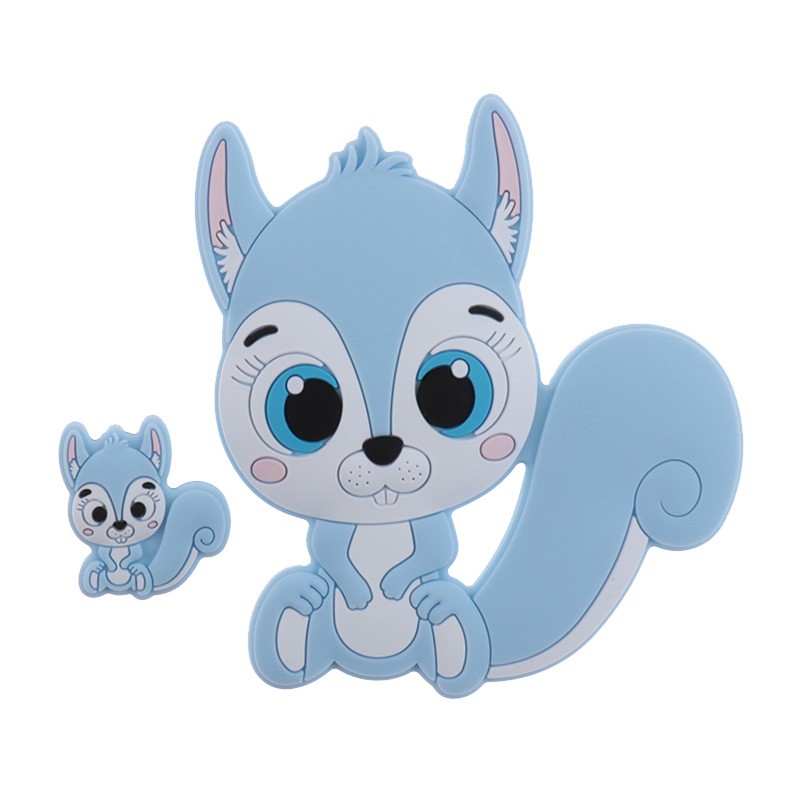 10pcs Silicone Squirrel Baby Teether Cartoon Rodent Necklace Bpa Free Nursing Small Animal Newborn Chew Teething Necklace Toys