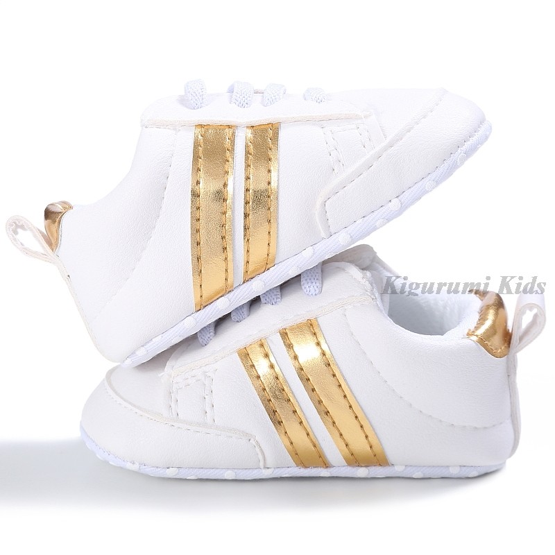 Soft Sole Leather Striped Boy Shoes Baby Girl Shoes Children Sport Running Shoes Newborn Baby First Walkers Toddler Kids Sneaker