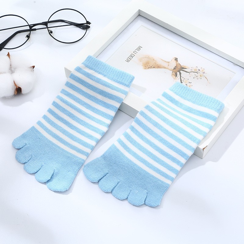 Autumn Winter Kids Striped Cotton Five Toe Floor Ankle Socks Boys Girls Casual Children Breathable Soft Short Tube Socks