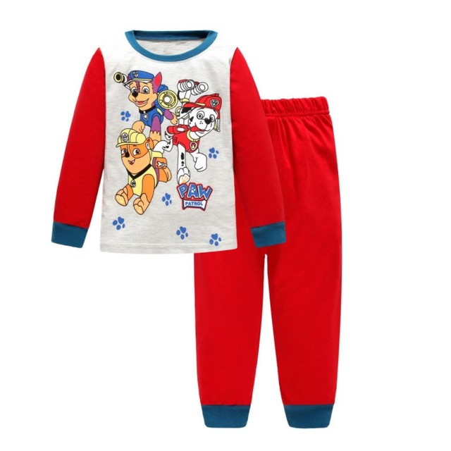 Paw Patrol Pajamas Set Thin Long Sleeve Mashal Chase Rubble Patrola Baby Clothes Children Sleepwear Night Spring Pajamas