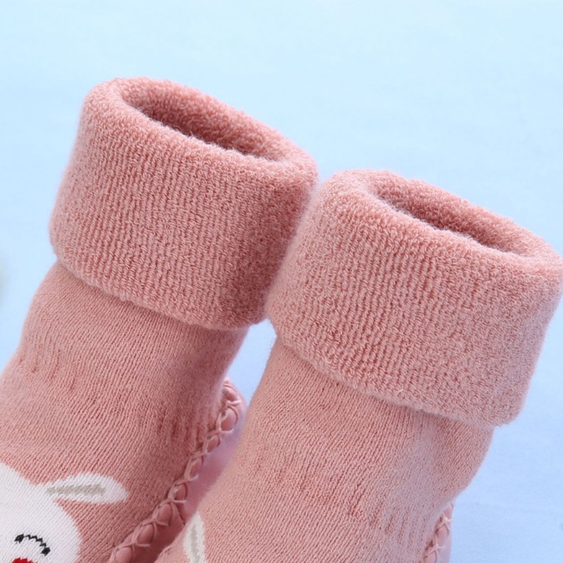 Baby Socks With Rubber Soles For Toddlers Kids Socks Toddler Boys Sock Warm Terry Shoes Thicken Slippers Infant Girl Winter