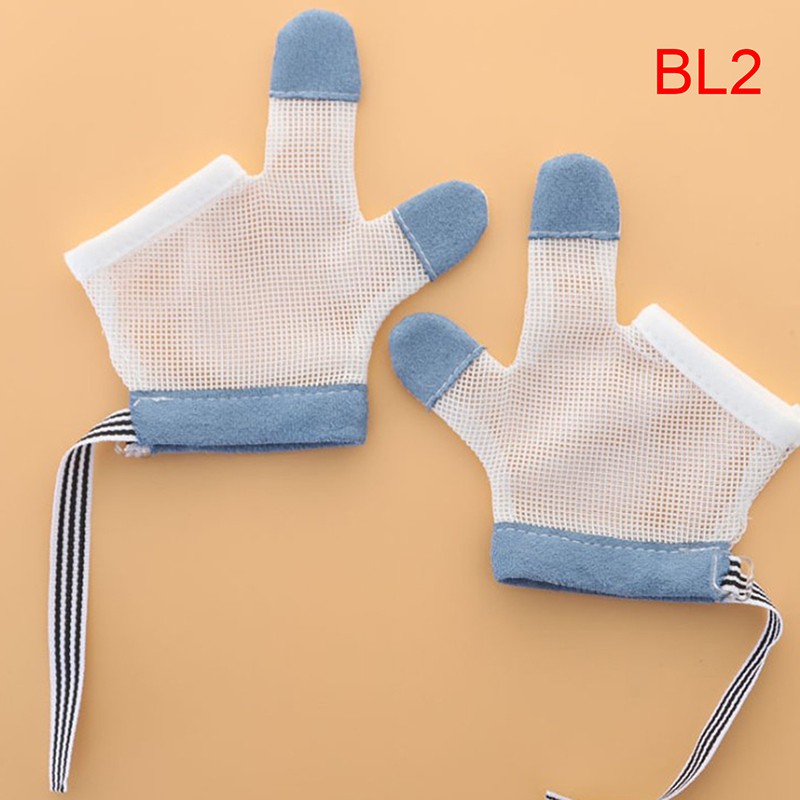 1 Pair Baby Prevent Bite Fingernails Nail Glove Children Infant Anti Bite Eat Hand Protection Gloves for Bite Kids Harmless Set