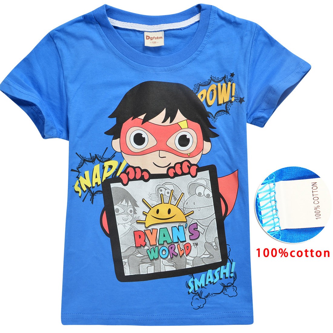 2019 new summer children's clothing t-shirt christmas tops girl t-shirts ryan play review mask boy cartoon kid t-shirt tees