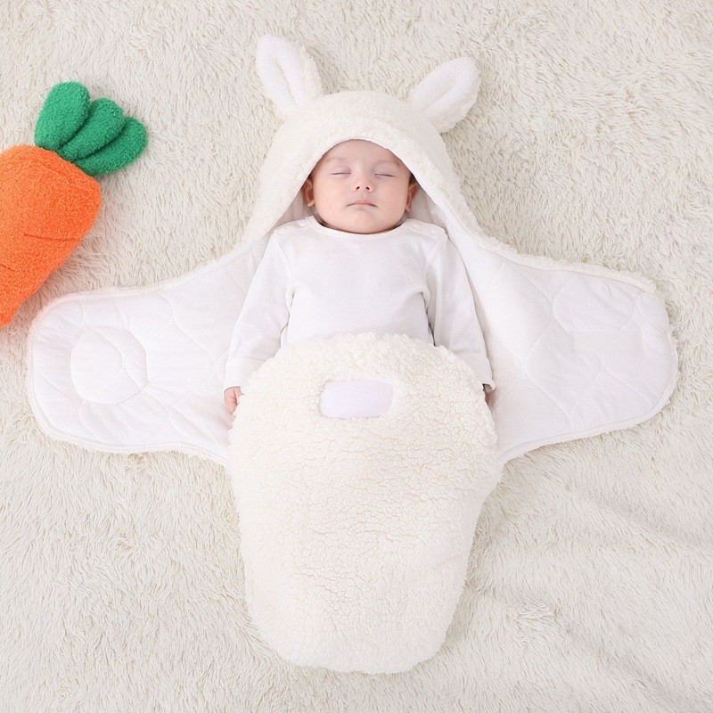 Soft Newborn Baby Wrap Blankets Baby Sleeping Bag Envelope for Newborns Sleeping Bag 100% Cotton Thicken Cocoon for 0-9 Months Baby