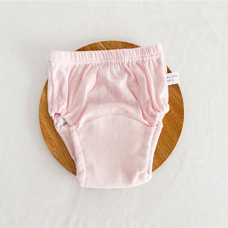 4pcs/lot Baby Training Pants Leakproof Washable Waterproof Cotton Infant Baby Diaper Hollow Out Breathable 6 Layers Crotch