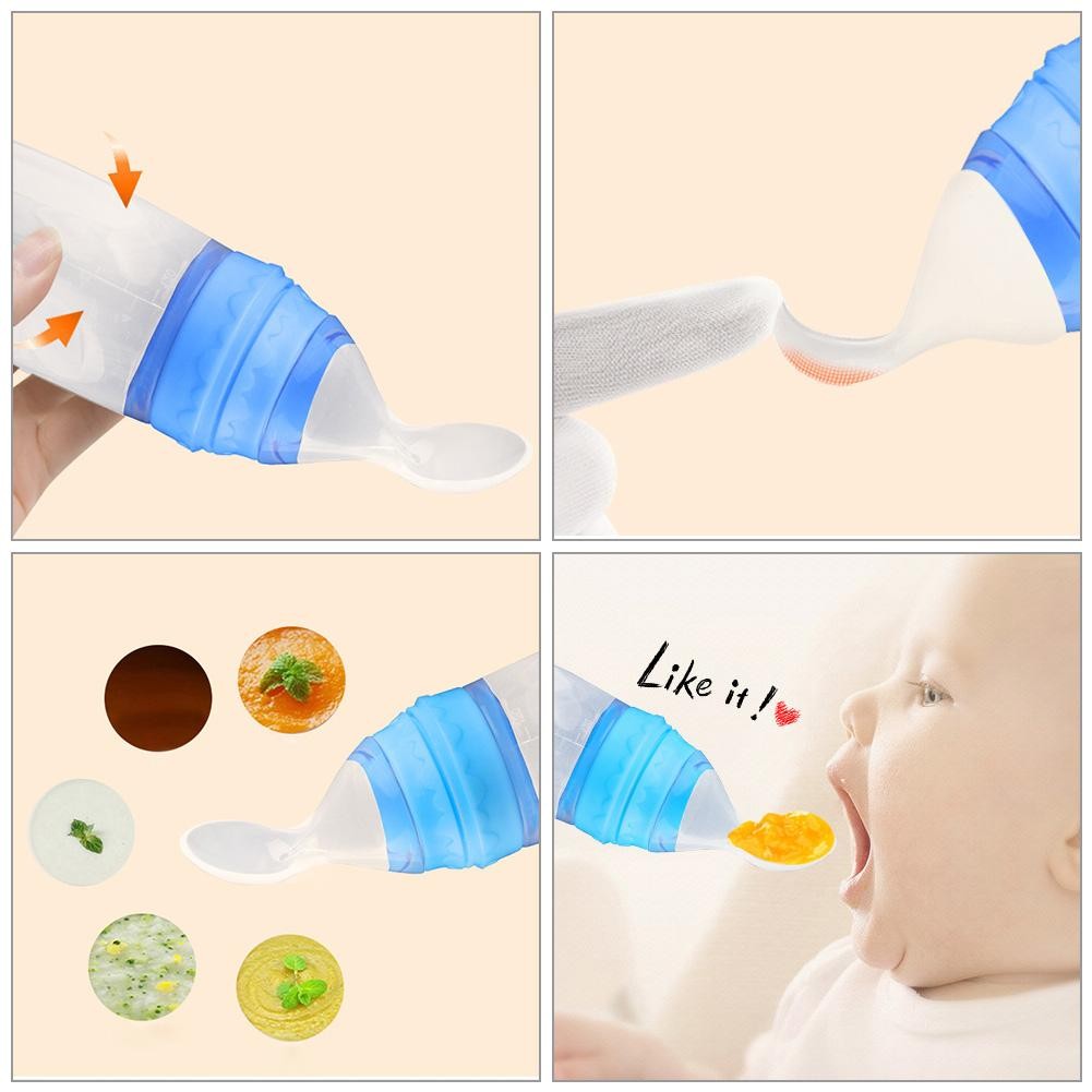 Silicone Soft Spoon Squeeze Feeding Bottle Newborn Spoon Infant Food Supplement Feeder Safe Baby Stuff Silicone Tableware Kids